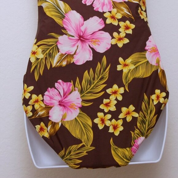 Caribbean Sand One Piece Floral Halter Swimsuit - Picture 6 of 6